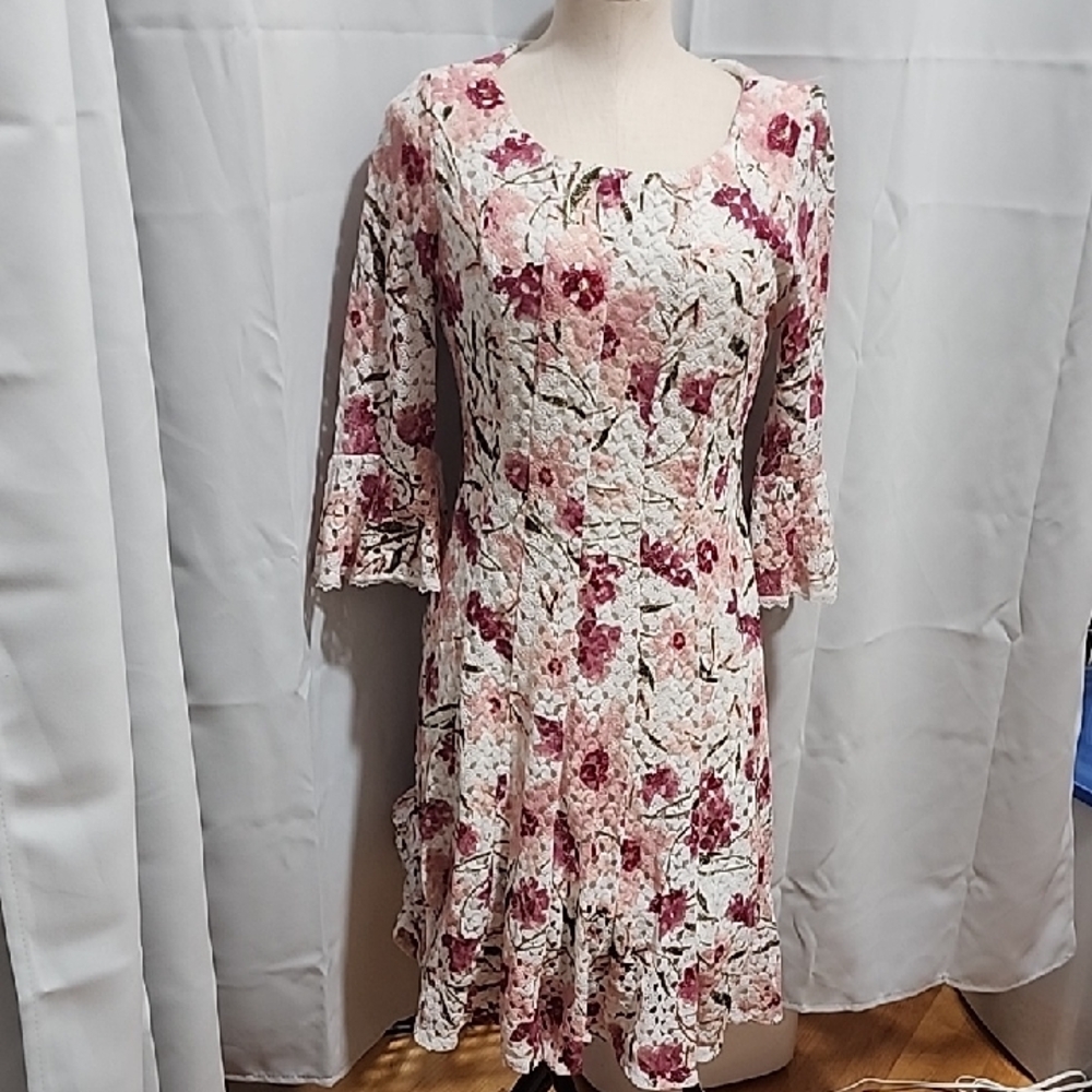 Rabbit Rabbit Rabbit Pink Floral Long Sleeve Dress